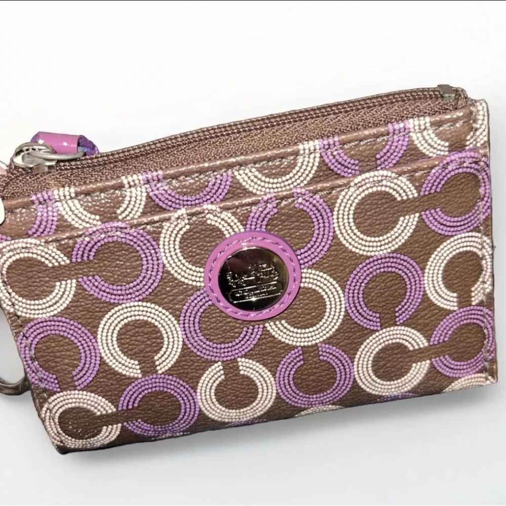 COACH Leather Cardholder Wallet w/Zipper & Keychain (NEW without tag)